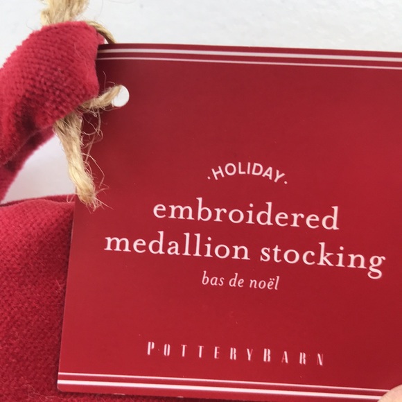 Pottery barn embroidered medallion stocking - Picture 3 of 5